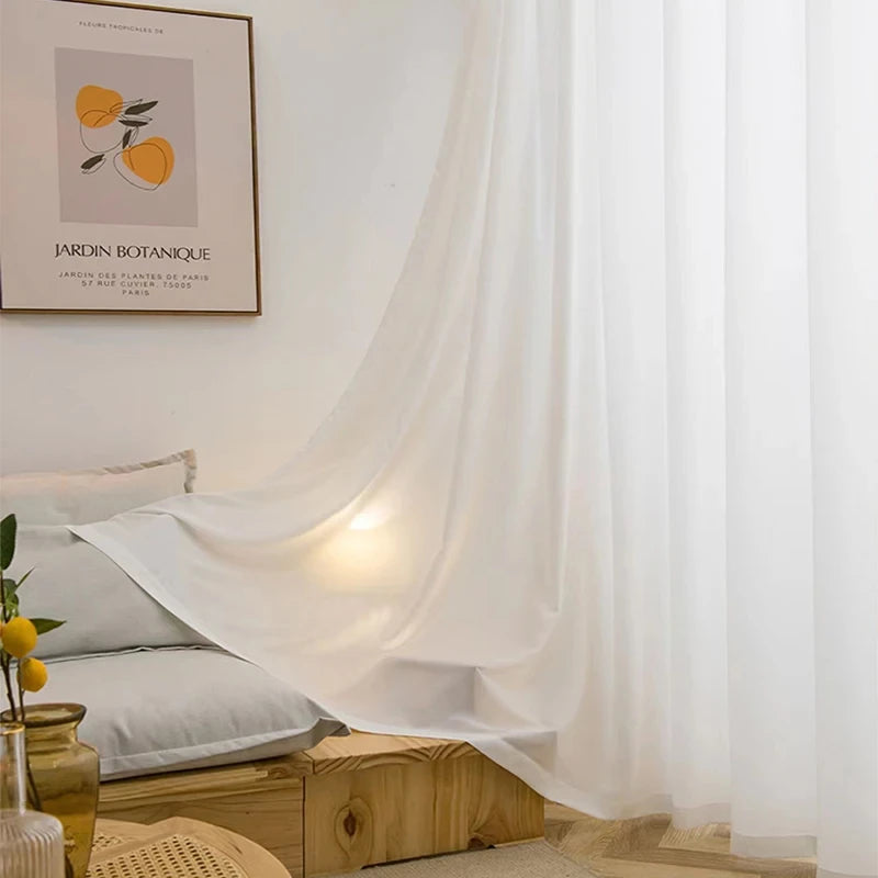White Tulle Window Curtain